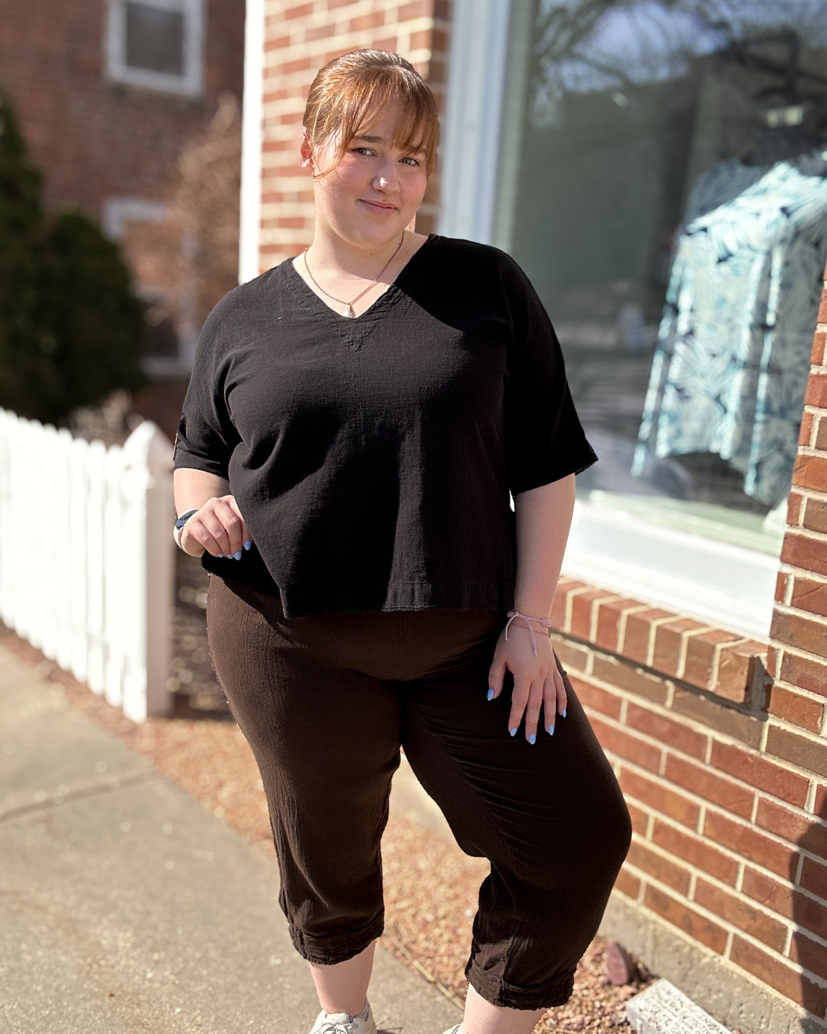 Pepe Cotton Gauze Top | Black