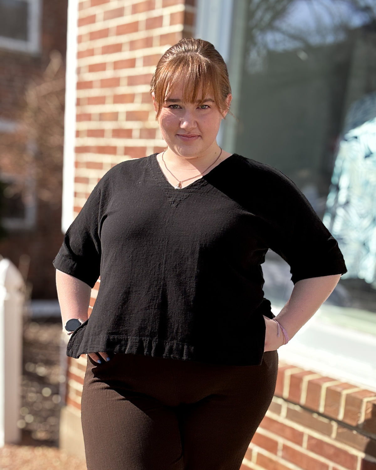 Pepe Cotton Gauze Top | Black