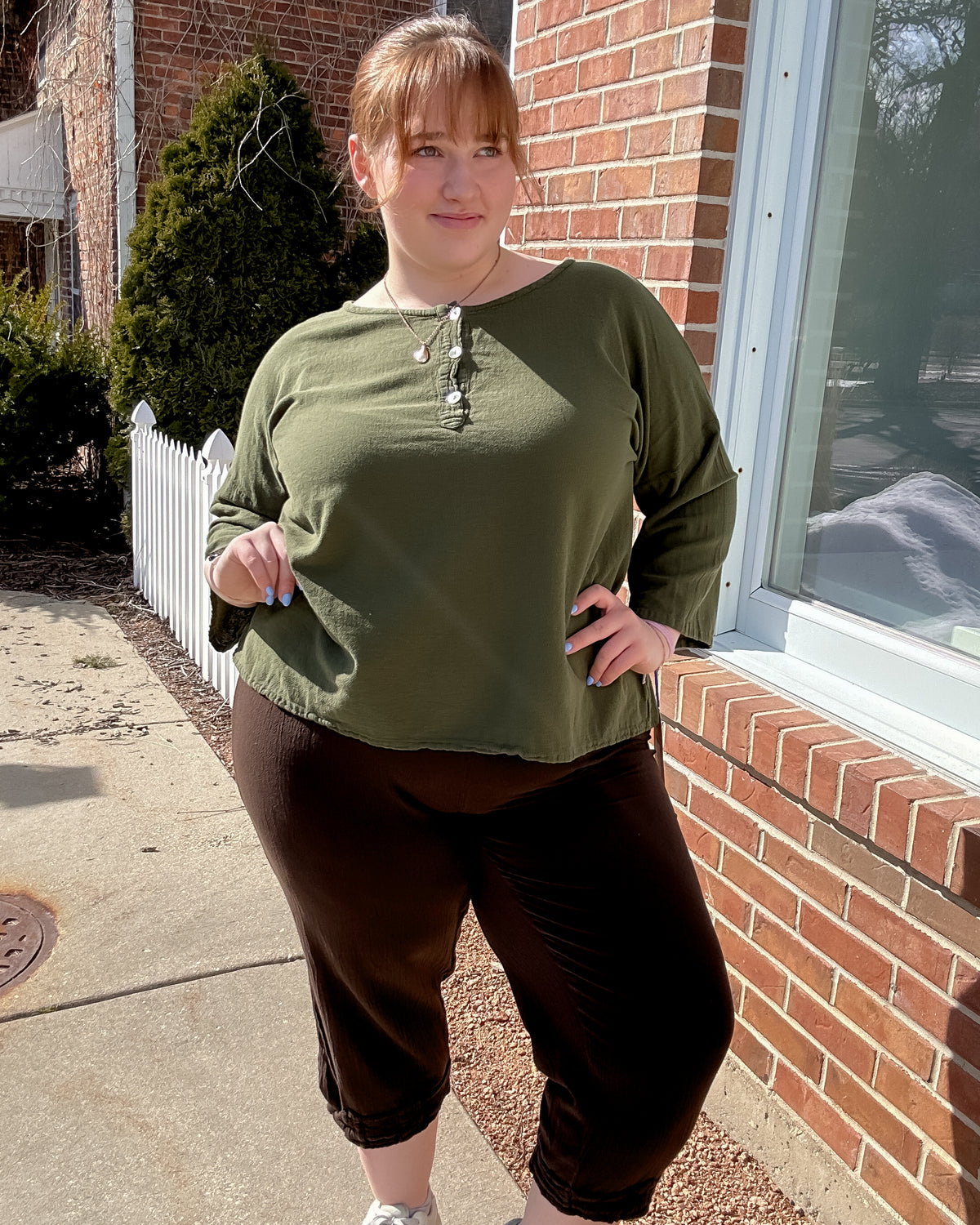 Valley Cotton Gauze Top | Fern