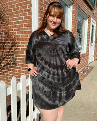 Shelly Cotton Gauze Dress | Black Marble