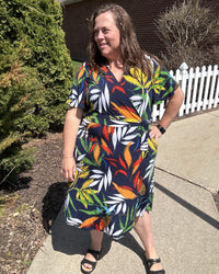 Navy & Orange Knit Dress