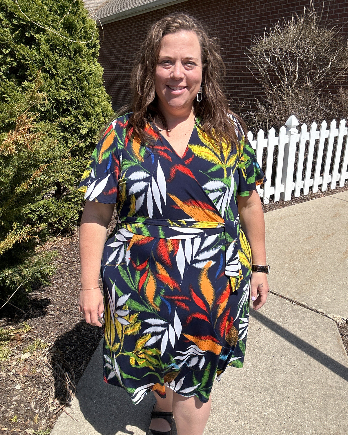 Navy & Orange Knit Dress