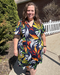 Navy & Orange Knit Dress