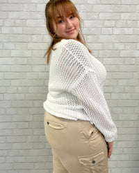 White Open Weave Sweater - Talbots (NWT)