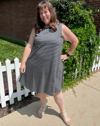 Bay Breton Stripe Sleeveless Dress | Black/White Stripe