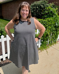 Bay Breton Stripe Sleeveless Dress | Black/White Stripe