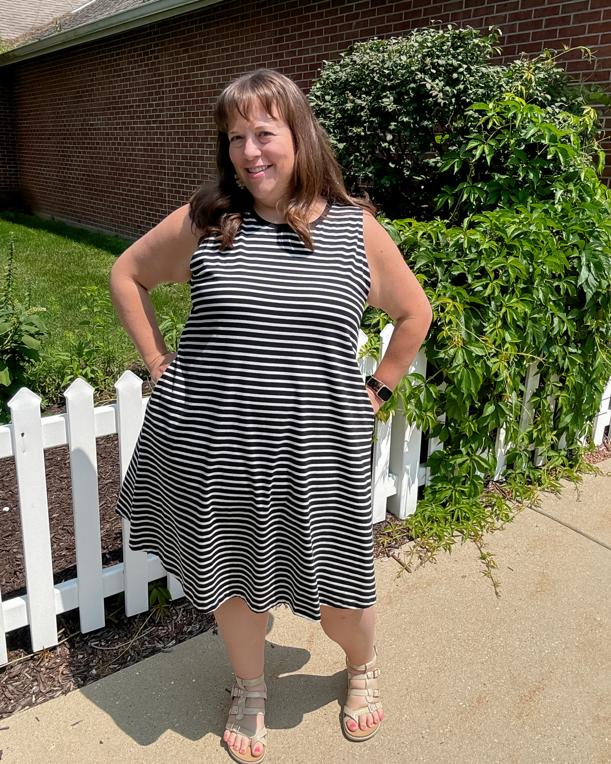 Bay Breton Stripe Sleeveless Dress | Black/White Stripe