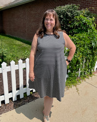 Bay Breton Stripe Sleeveless Dress | Black/White Stripe