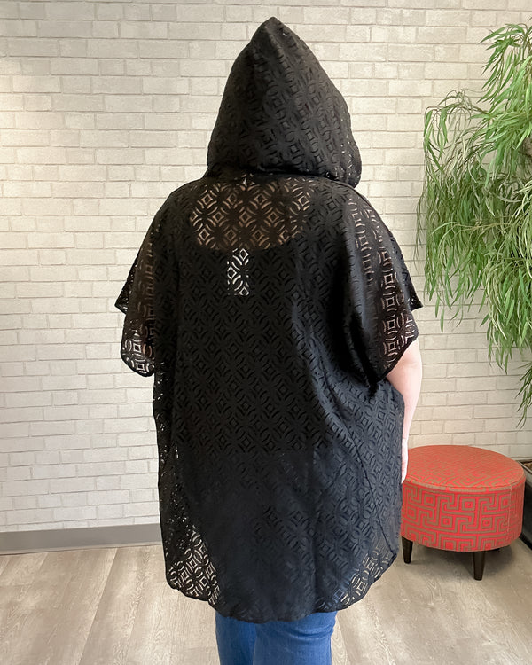 Lace Hood Cover Up | Black
