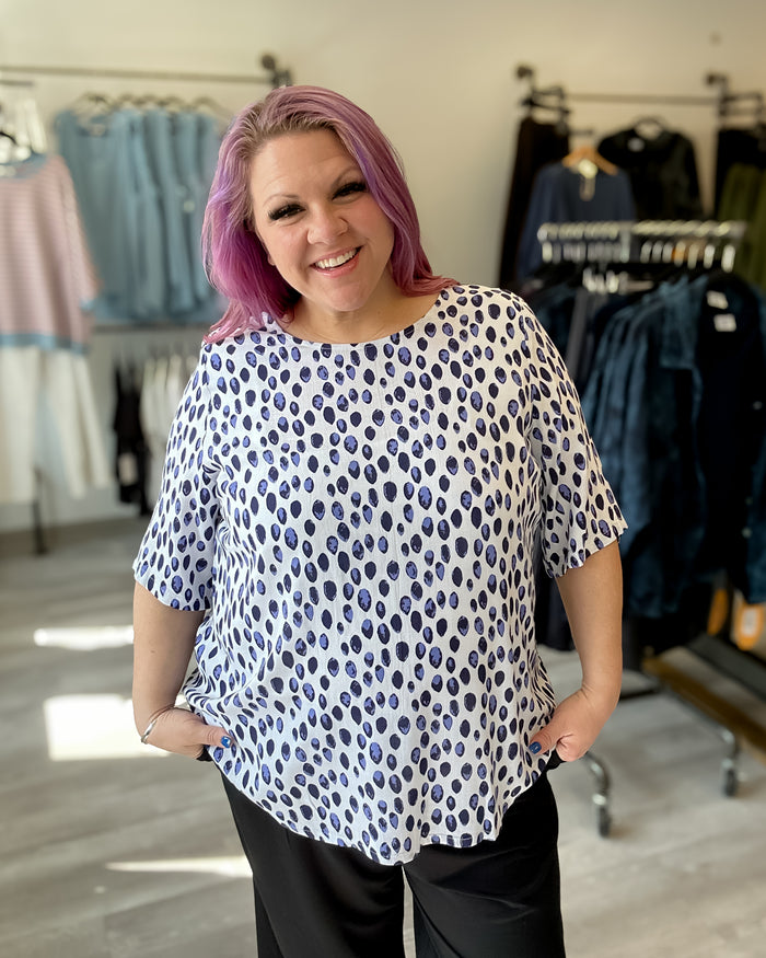 Liza Linen Bamboo Top | Indigo Rain