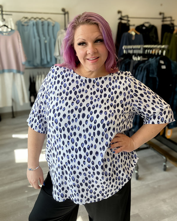 Liza Linen Bamboo Top | Indigo Rain