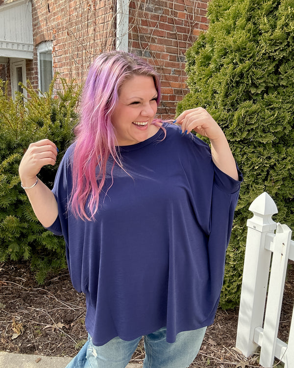 Essential Dolman Sleeve Top | Navy