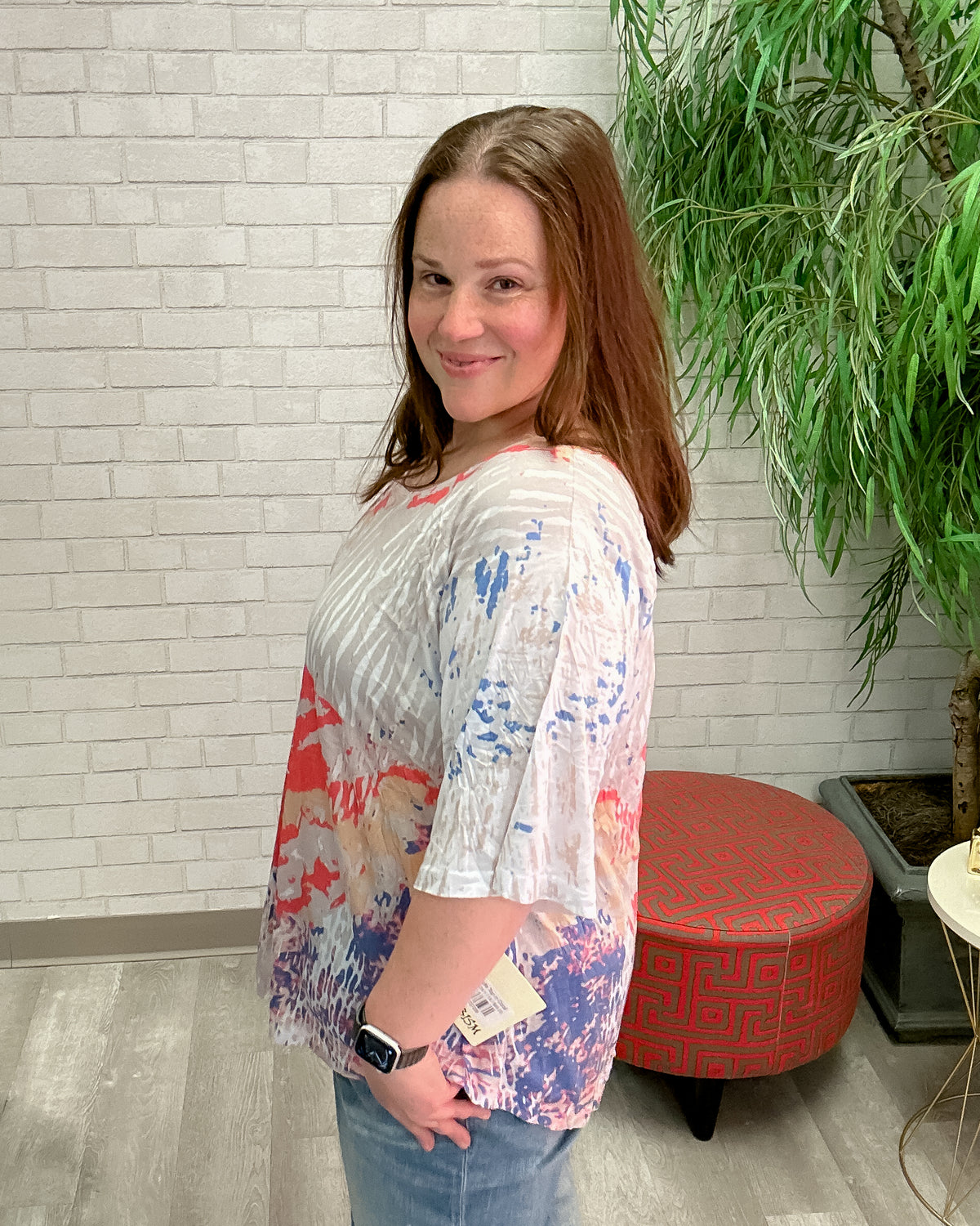 Apple Top in Coral