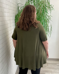 Olive Short Sleeve Swing Tunic