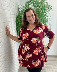 Burgundy Floral Tunic