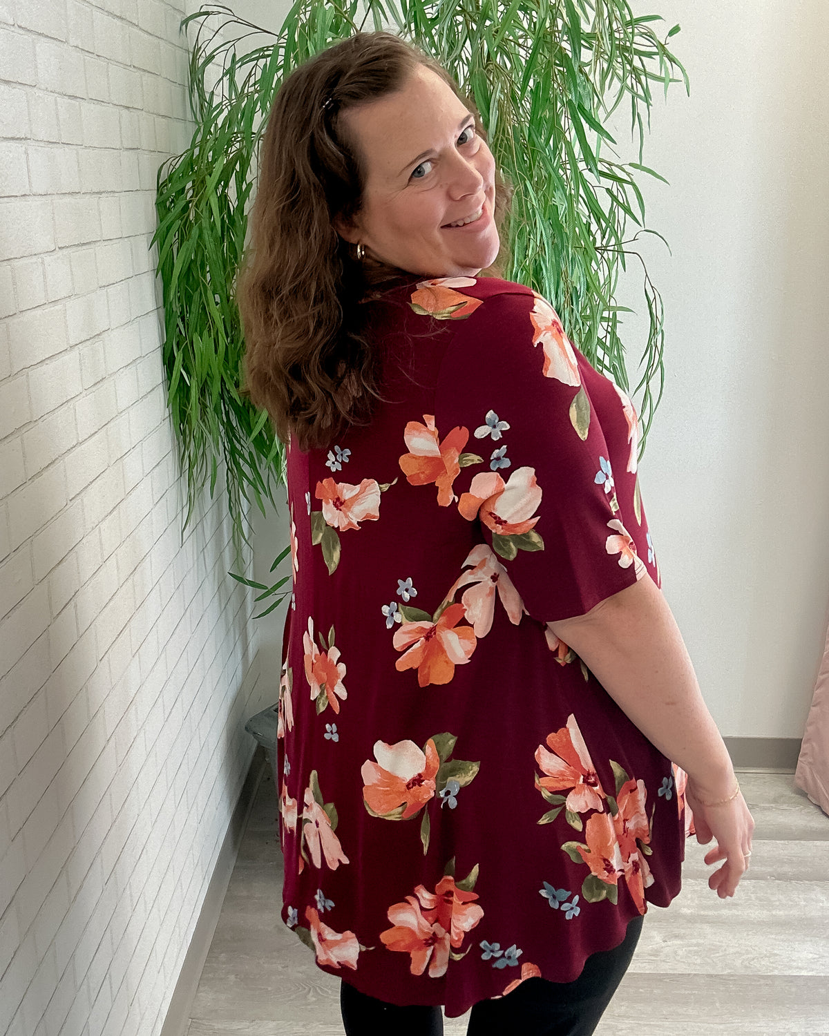 Burgundy Floral Tunic