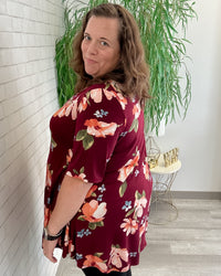 Burgundy Floral Tunic