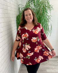 Burgundy Floral Tunic