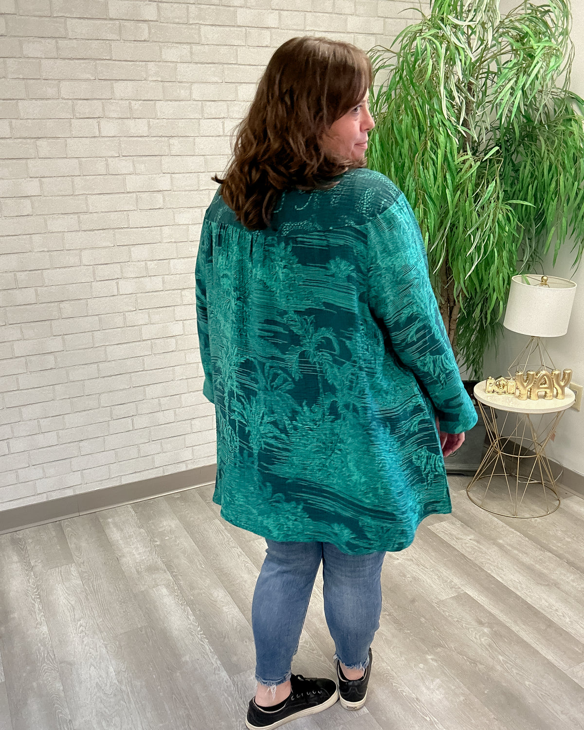 Green Jungle Tie Neck Tunic