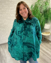 Green Jungle Tie Neck Tunic