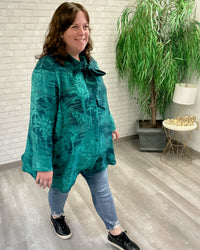 Green Jungle Tie Neck Tunic