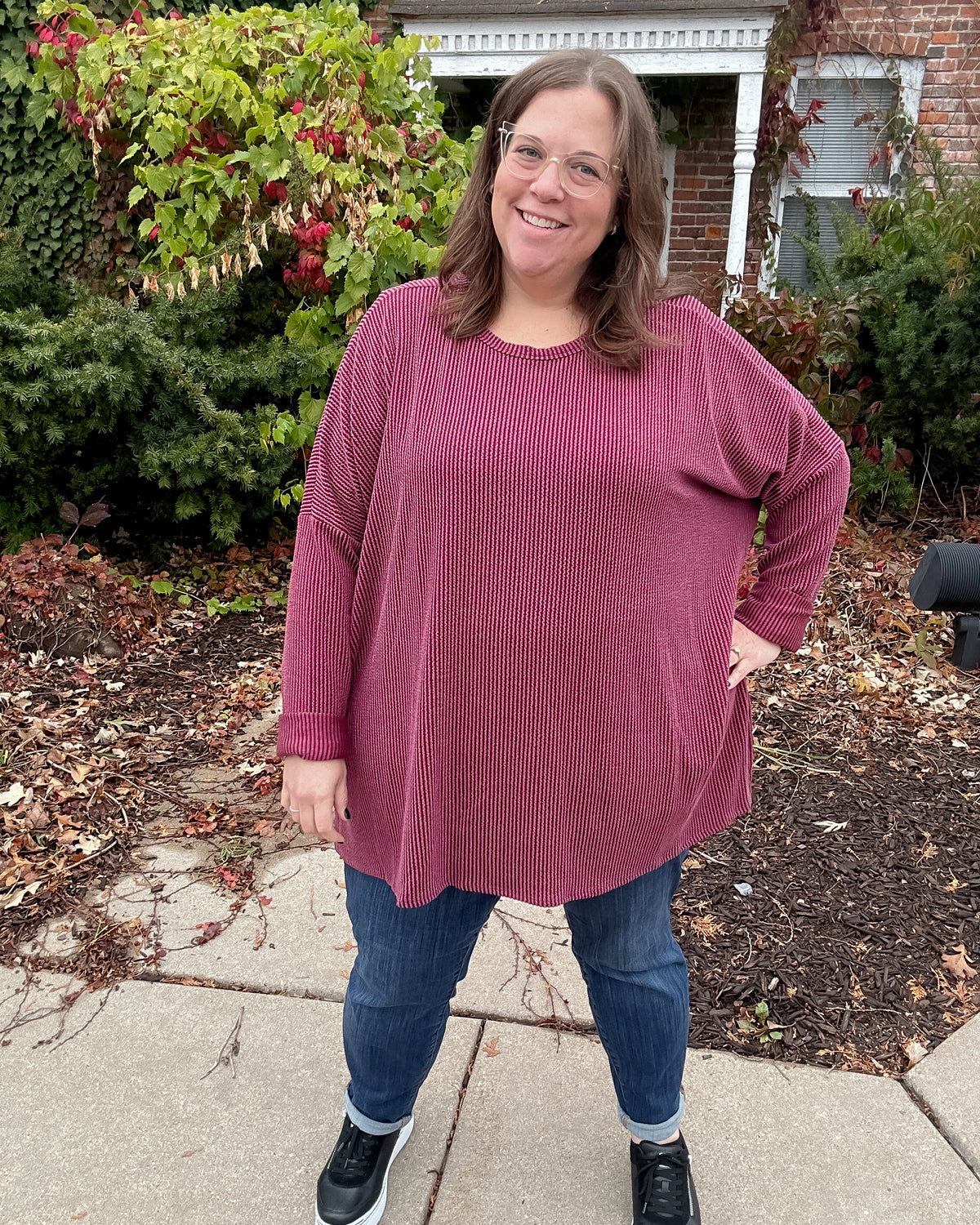 Urban Ribbed Top | Burgundy