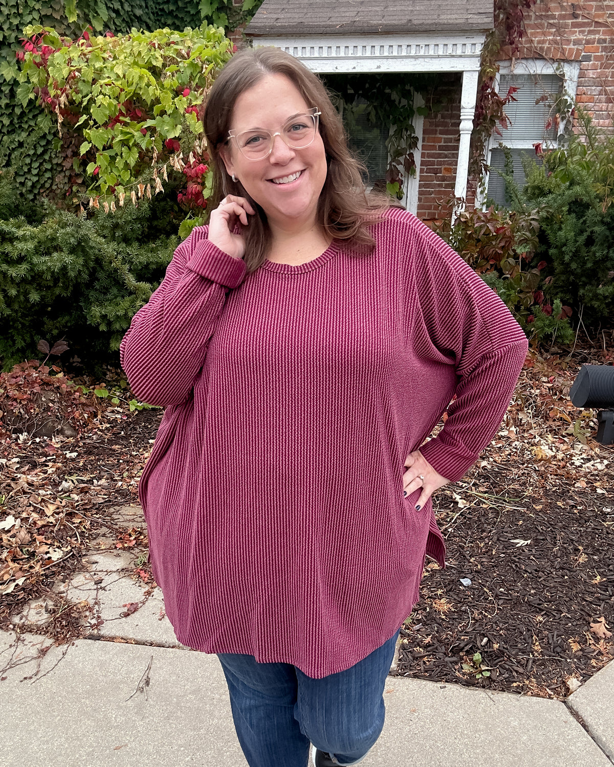 Urban Ribbed Top | Burgundy