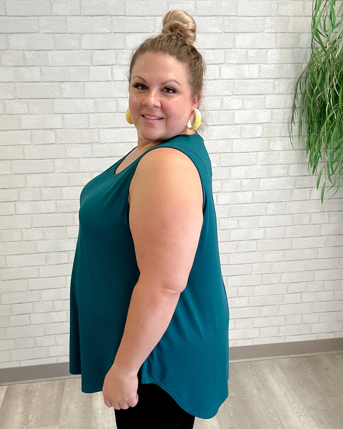 PlusSize Jazz Bamboo Tank in Teal Blue Sky Clothing Z Boutique