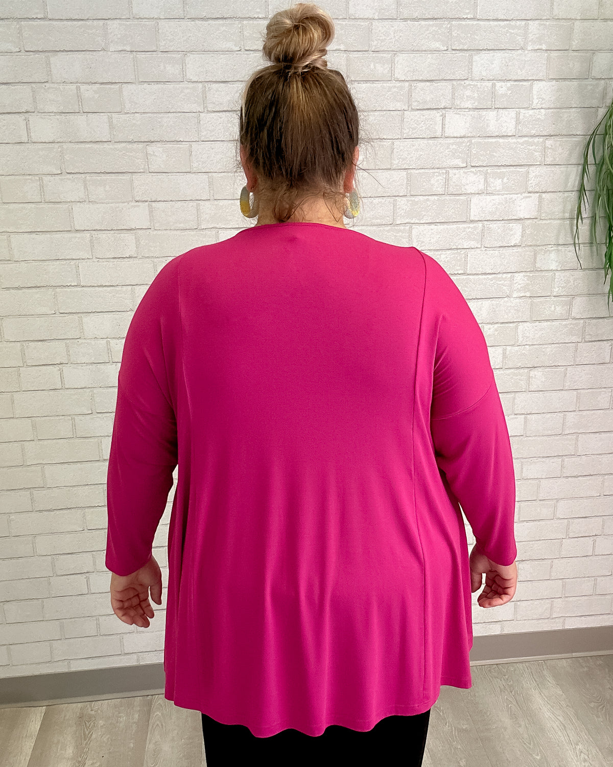 Drape Neck Top in Fuchsia