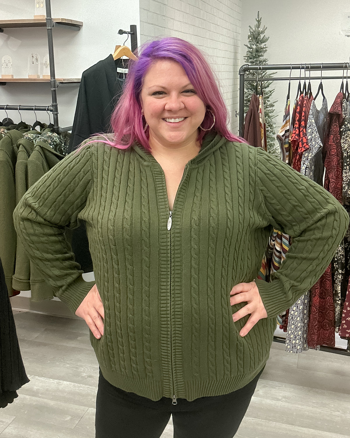 Elsie Cotton Sweater | Olive