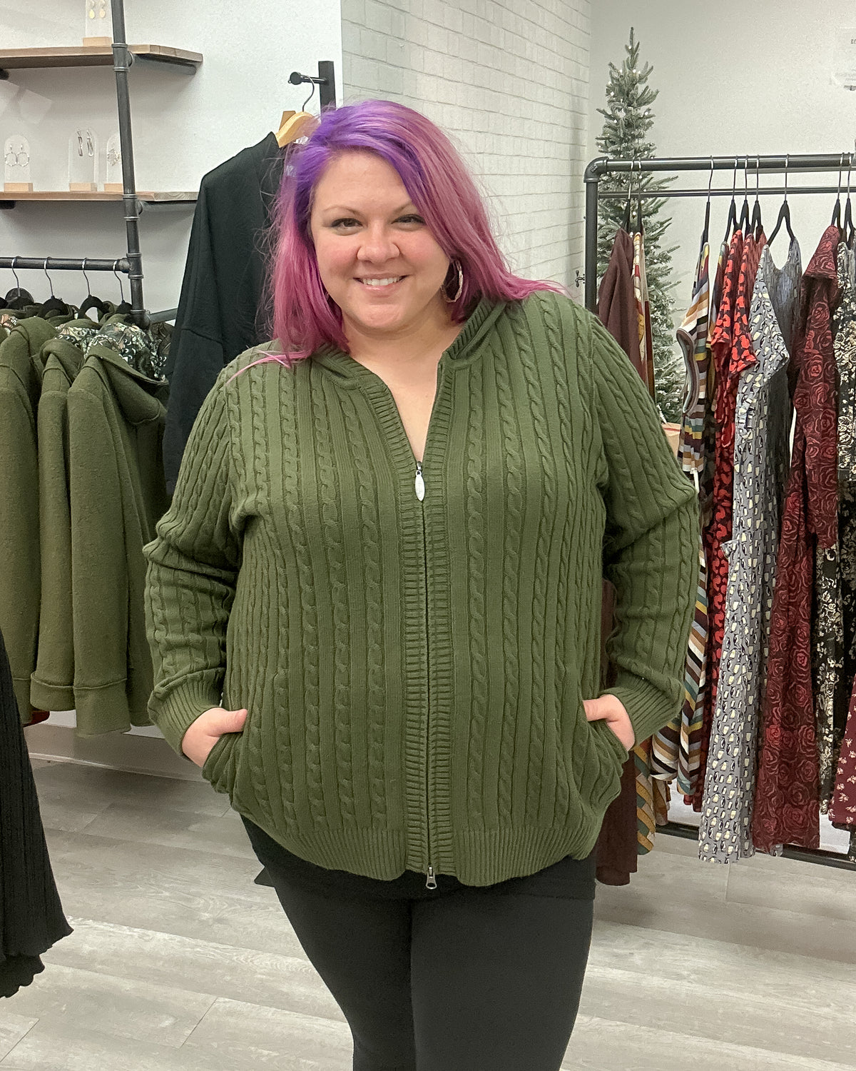 Elsie Cotton Sweater | Olive