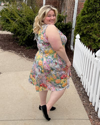 Crinkle Tank Pocket Dress | Khaki Floral
