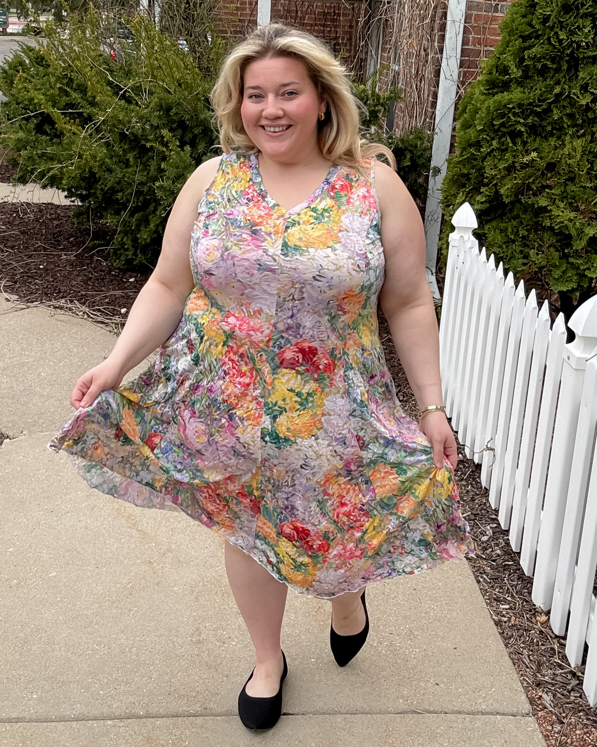 Crinkle Tank Pocket Dress | Khaki Floral