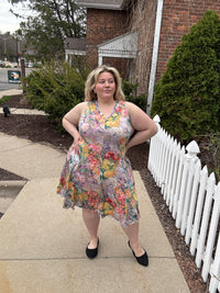 Crinkle Tank Pocket Dress | Khaki Floral