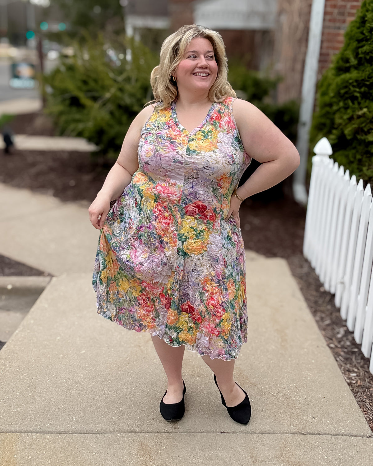 Crinkle Tank Pocket Dress | Khaki Floral