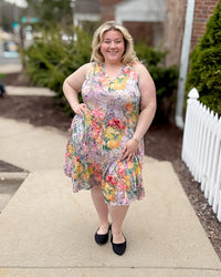 Crinkle Tank Pocket Dress | Khaki Floral
