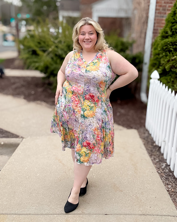 Crinkle Tank Pocket Dress | Khaki Floral