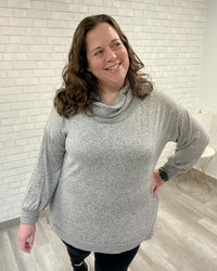 Brushed Cowl Neck Pullover | Oatmeal