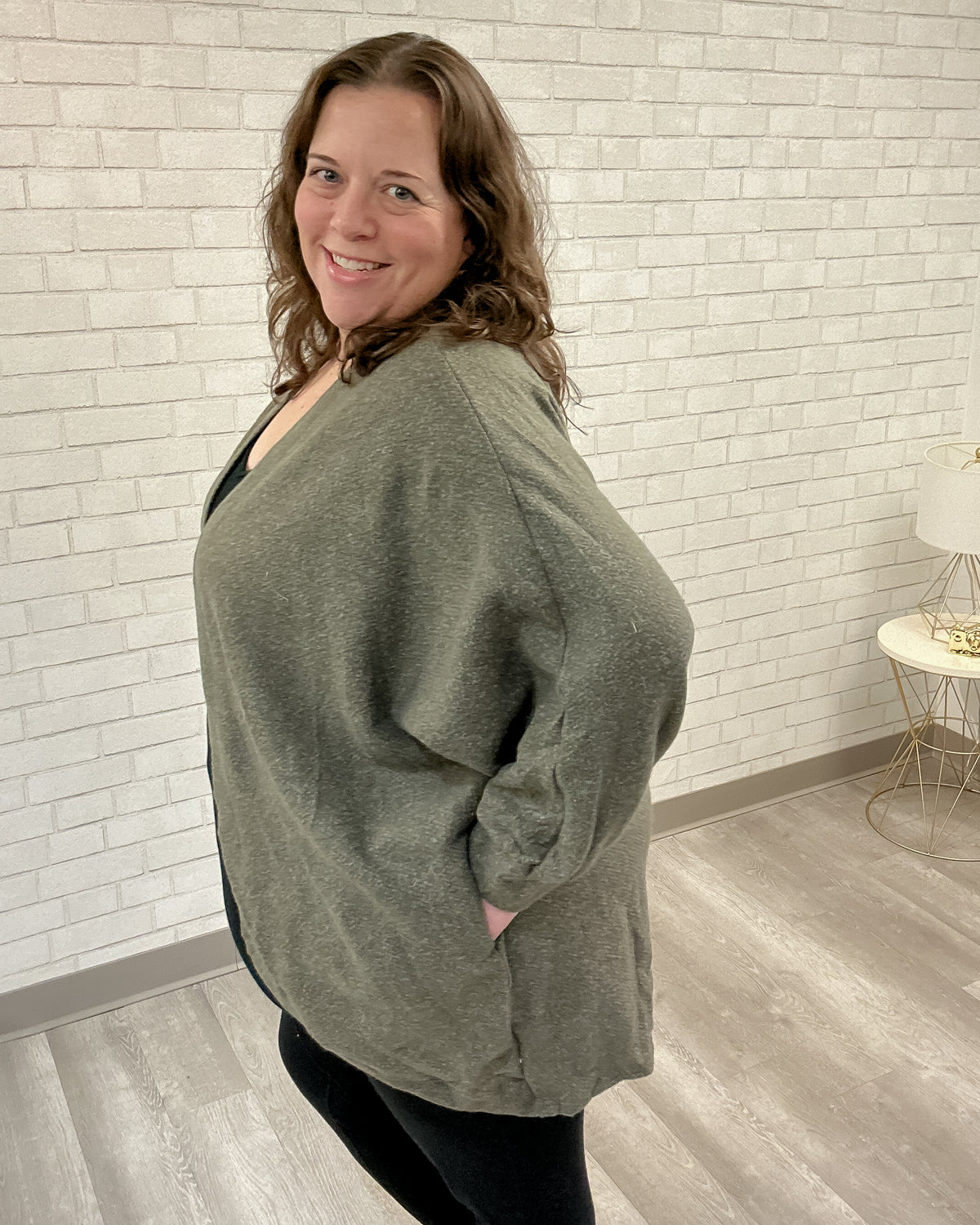 Solid Cocoon Cardigan | Olive