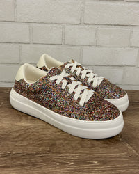 Glaring Platform Sneaker | Confetti Chunky Glitter