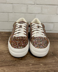 Glaring Platform Sneaker | Confetti Chunky Glitter