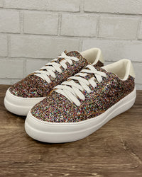 Glaring Platform Sneaker | Confetti Chunky Glitter