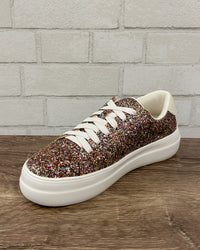 Glaring Platform Sneaker | Confetti Chunky Glitter