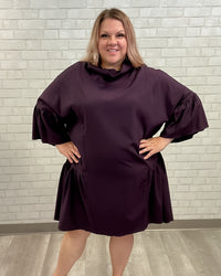 Peak Dress | Eggplant Seersucker