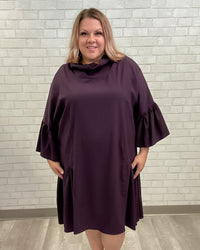 Peak Dress | Eggplant Seersucker