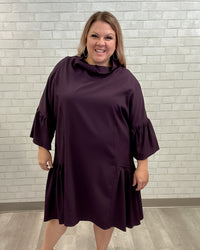 Peak Dress | Eggplant Seersucker