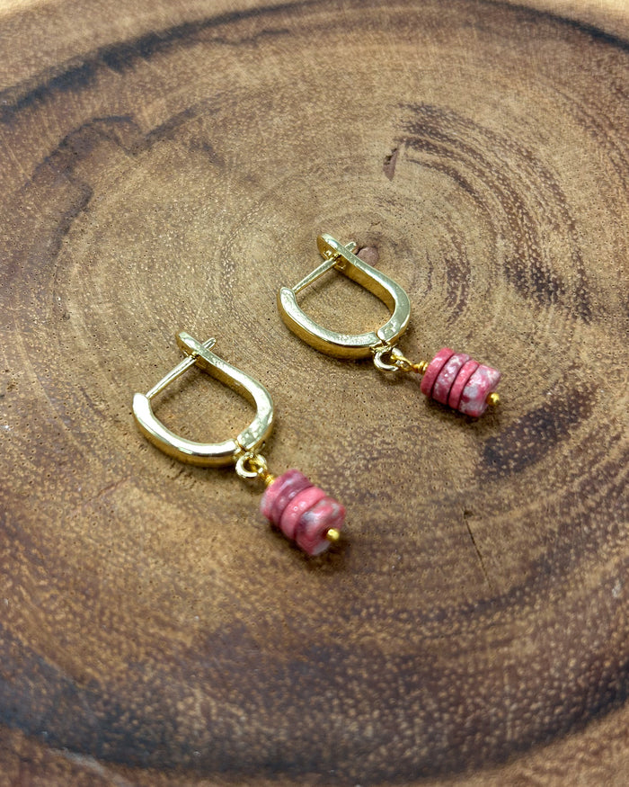 Thulite Huggie Earrings