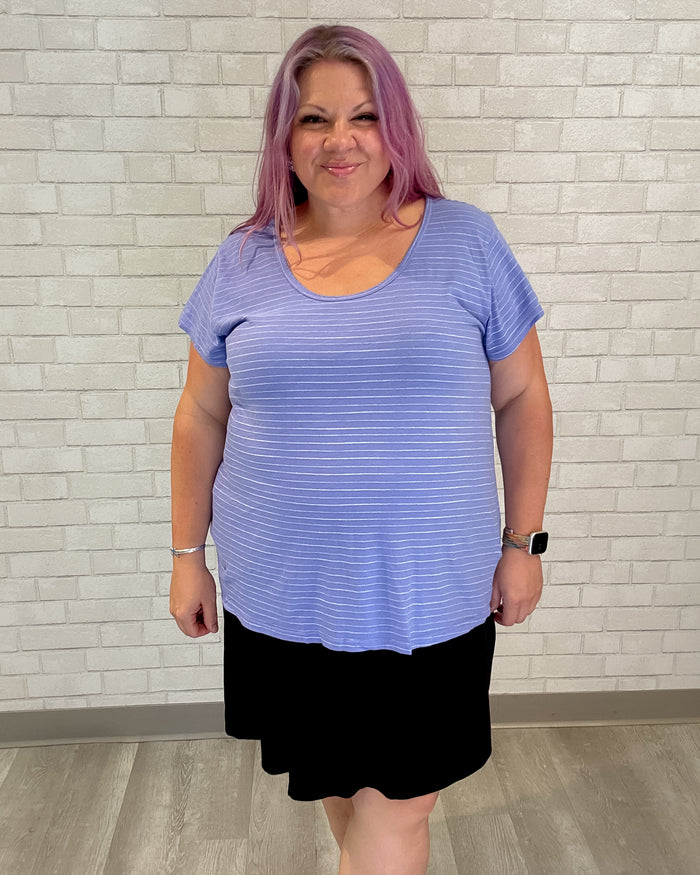 Ocean Stripe Vintage Scoop Neck T | Peri