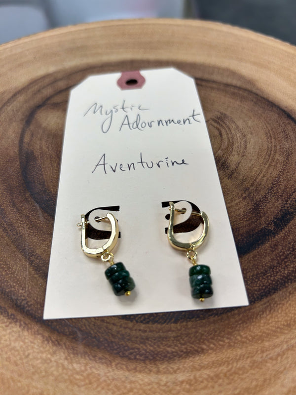 Aventurine Huggie Earrings