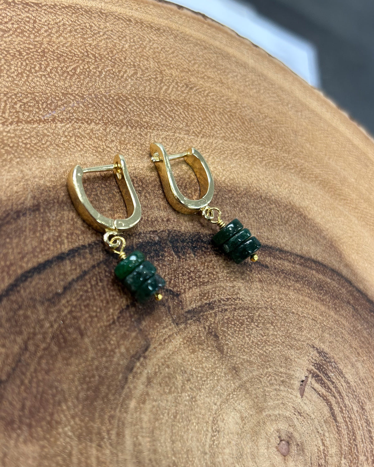 Aventurine Huggie Earrings